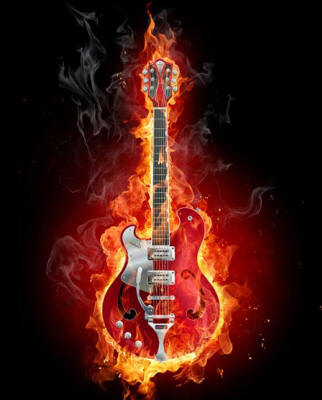 фото гитары в огне